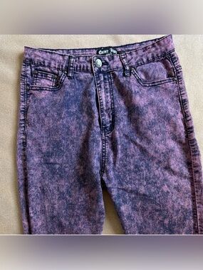 Encore Jeans Purple acid wash skinny Denim Jeans size 15 Excellent condition